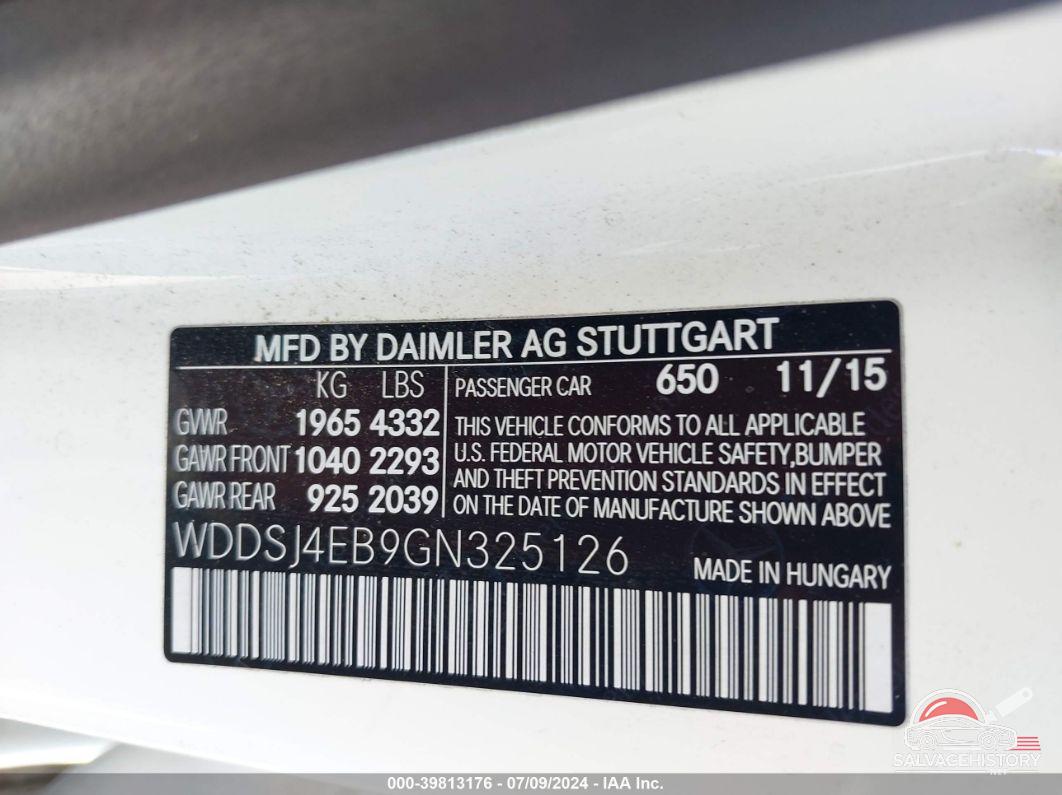 WDDSJ4EB9GN325126 2016 MERCEDES-BENZ CLA 250 photo no. 9