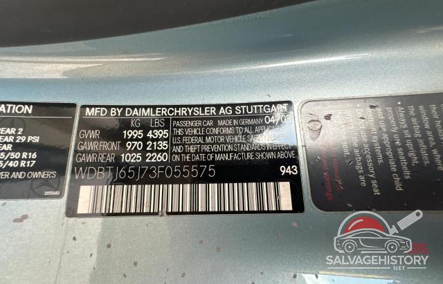 WDBTJ65J73F055575 2003 MERCEDES-BENZ CLK-CLASS photo no. 10
