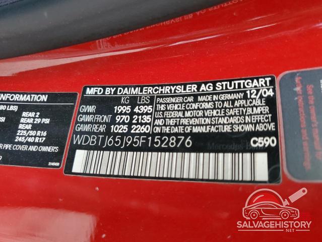 WDBTJ65J95F152876 2005 MERCEDES-BENZ CLK-CLASS photo no. 12