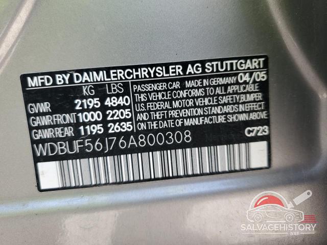 WDBUF56J76A800308 2006 MERCEDES-BENZ E-CLASS photo no. 12