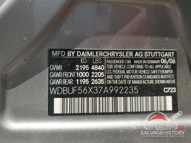WDBUF56X37A992235 2007 MERCEDES-BENZ E-CLASS photo no. 12