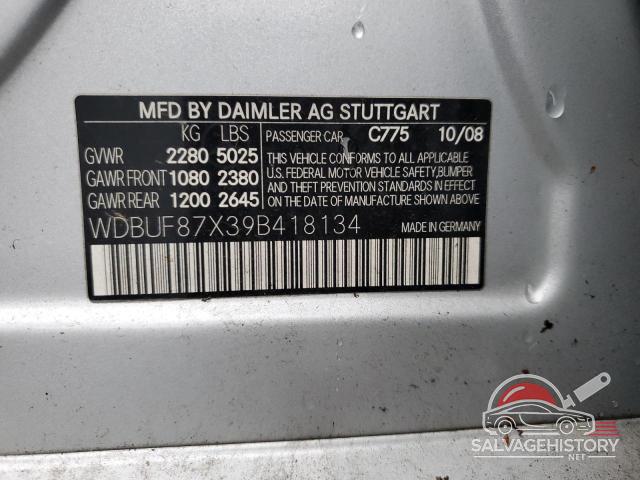 WDBUF87X39B418134 2009 MERCEDES-BENZ E-CLASS photo no. 12