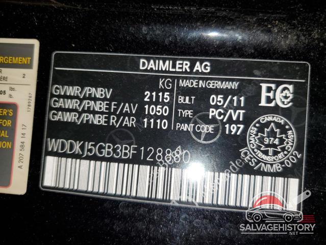 WDDKJ5GB3BF128880 2011 MERCEDES-BENZ E-CLASS photo no. 12