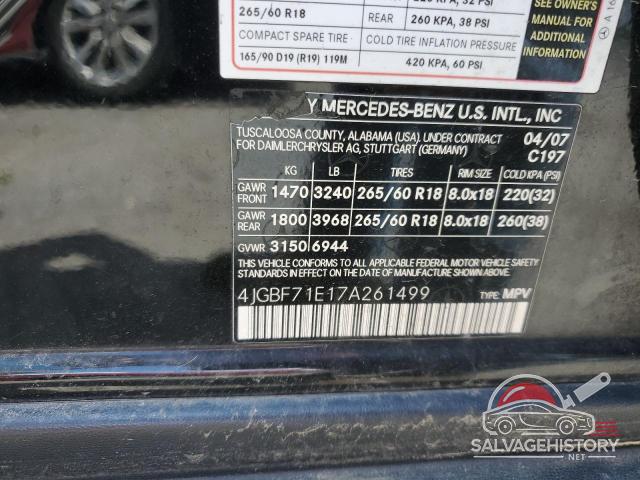 4JGBF71E17A261499 2007 MERCEDES-BENZ GL-CLASS photo no. 13