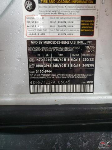 4JGBF71E37A186045 2007 MERCEDES-BENZ GL-CLASS photo no. 13