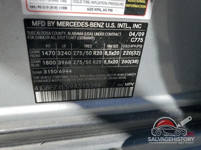 4JGBF71E59A515394 2009 MERCEDES-BENZ GL-CLASS photo no. 14