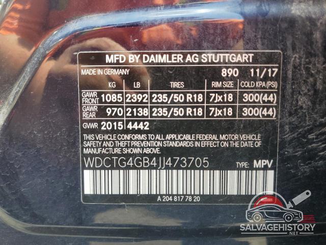 WDCTG4GB4JJ473705 2018 MERCEDES-BENZ GLA-CLASS photo no. 12