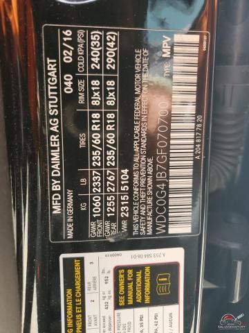 WDC0G4JB7GF070700 2016 MERCEDES-BENZ GLC-CLASS photo no. 13