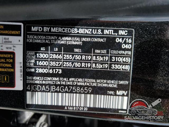 4JGDA5JB4GA758659 2016 MERCEDES-BENZ GLE-CLASS photo no. 13