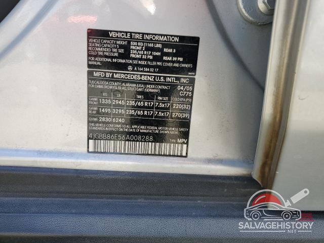 4JGBB86E56A008288 2006 MERCEDES-BENZ M-CLASS photo no. 13