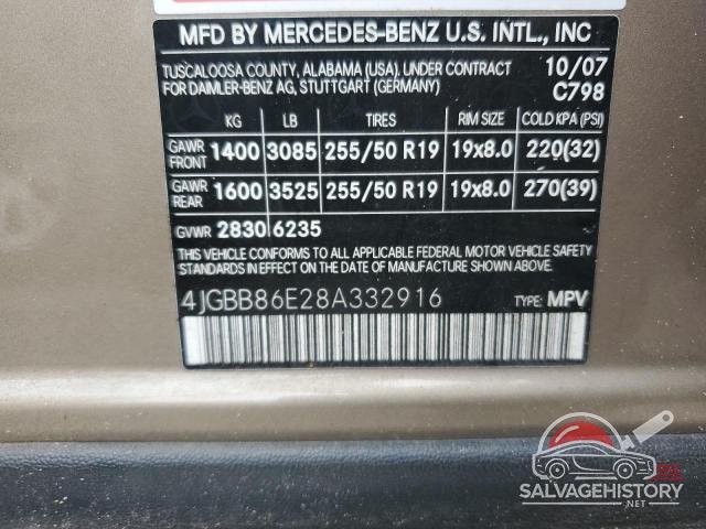 4JGBB86E28A332916 2008 MERCEDES-BENZ M-CLASS photo no. 13