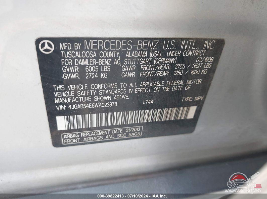 4JGAB54E6WA023878 1998 MERCEDES-BENZ ML photo no. 8
