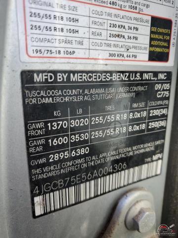 4JGCB75E56A004306 2006 MERCEDES-BENZ R-CLASS photo no. 13