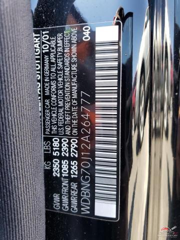 WDBNG70J12A264777 2002 MERCEDES-BENZ S-CLASS photo no. 12