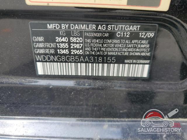 WDDNG8GB5AA318155 2010 MERCEDES-BENZ S-CLASS photo no. 12