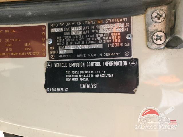 WDBBA45A7EA004707 1984 MERCEDES-BENZ SL-CLASS photo no. 12