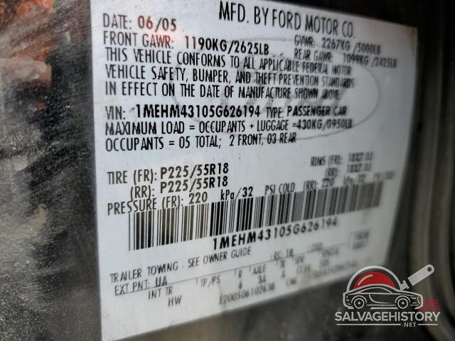 1MEHM43105G626194 2005 MERCURY MONTEGO photo no. 12