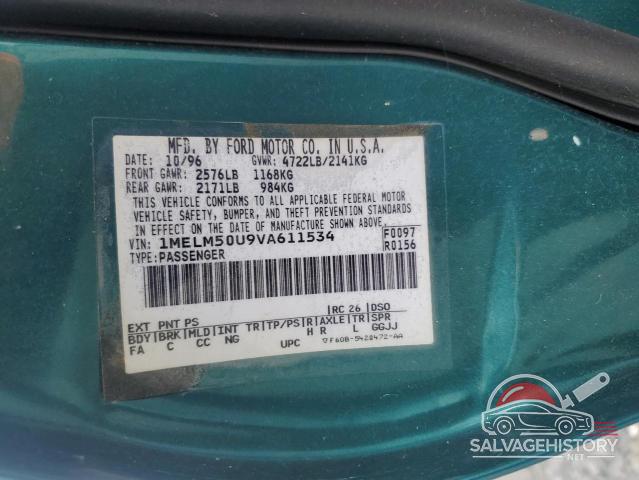 1MELM50U9VA611534 1997 MERCURY SABLE photo no. 12
