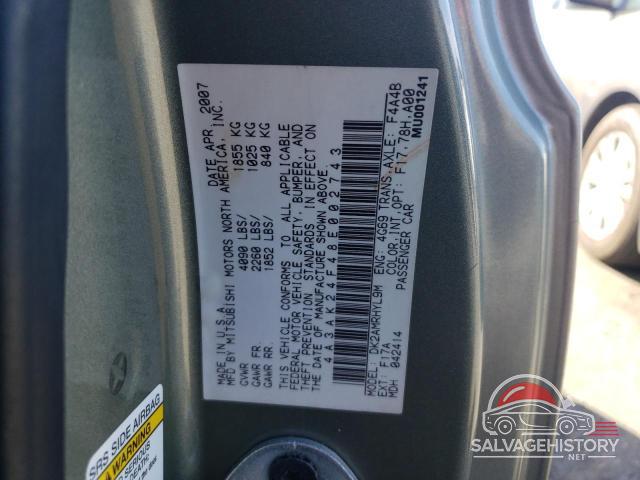 4A3AK24F48E002743 2008 MITSUBISHI ECLIPSE photo no. 12