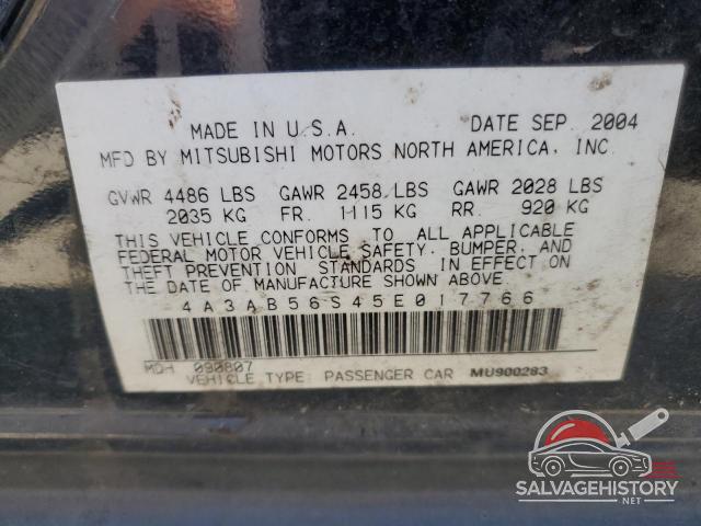 4A3AB56S45E017766 2005 MITSUBISHI GALANT photo no. 12