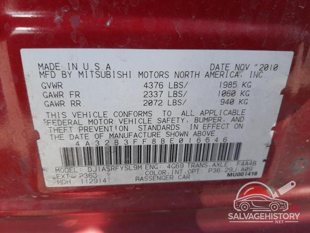 4A32B3FF8BE016546 2011 MITSUBISHI GALANT photo no. 12