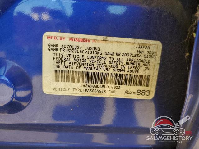 JA3AU86U48U018523 2008 MITSUBISHI LANCER photo no. 13