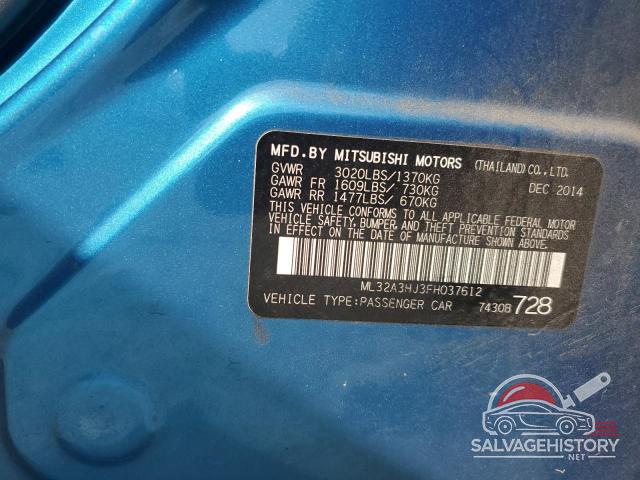 ML32A3HJ3FH037612 2015 MITSUBISHI MIRAGE photo no. 12