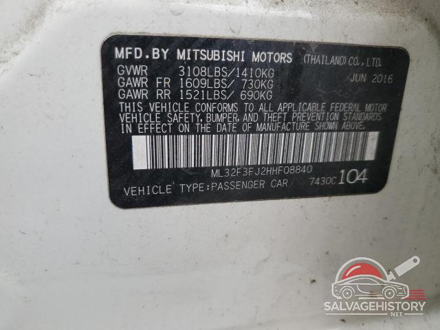 ML32F3FJ2HHF08840 2017 MITSUBISHI MIRAGE photo no. 13