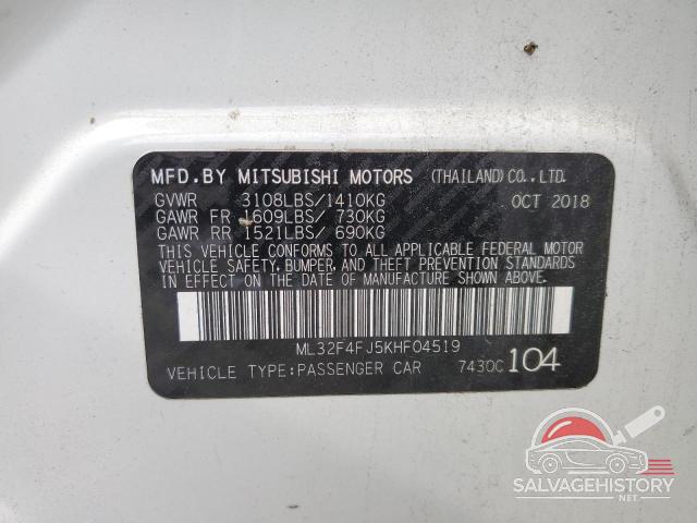 ML32F4FJ5KHF04519 2019 MITSUBISHI MIRAGE photo no. 12