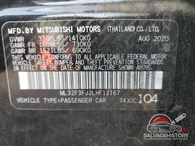 ML32F3FJ2LHF12167 2020 MITSUBISHI MIRAGE photo no. 12
