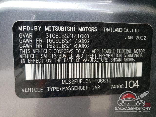 ML32FUFJ3NHF06631 2022 MITSUBISHI MIRAGE photo no. 13