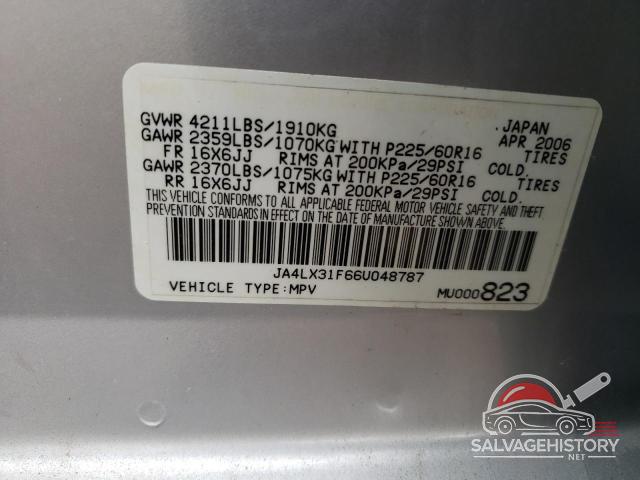 JA4LX31F66U048787 2006 MITSUBISHI OUTLANDER photo no. 14