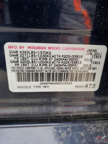 JA4AP4AUXBZ018345 2011 MITSUBISHI OUTLANDER photo no. 13