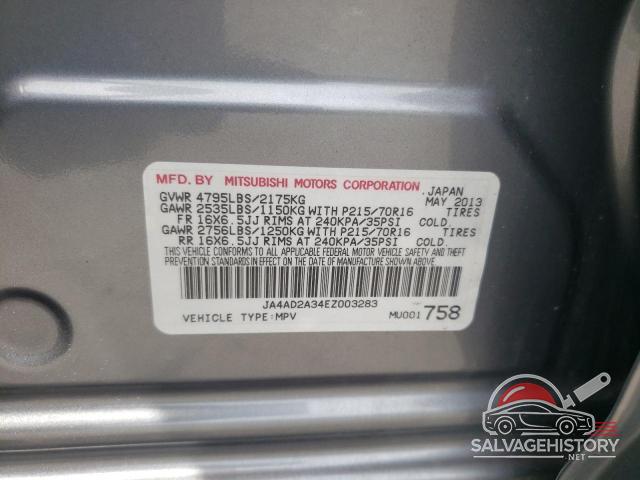 JA4AD2A34EZ003283 2014 MITSUBISHI OUTLANDER photo no. 14