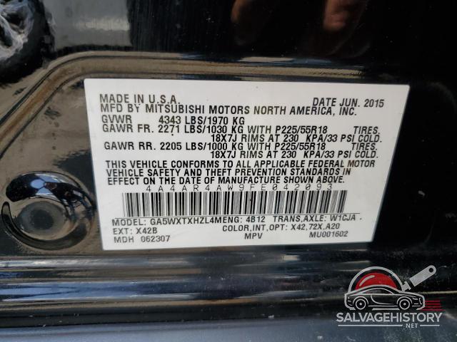4A4AR4AW9FE042093 2015 MITSUBISHI OUTLANDER photo no. 13