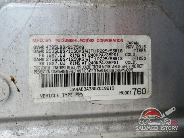 JA4AD3A33GZ018219 2016 MITSUBISHI OUTLANDER photo no. 12