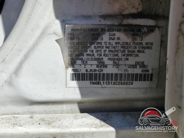 1N4BL11D13C268829 2003 NISSAN ALTIMA photo no. 12
