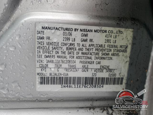 1N4BL11E76C208504 2006 NISSAN ALTIMA photo no. 13