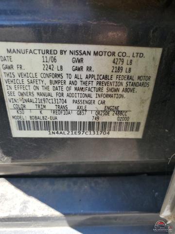 1N4AL21E97C131704 2007 NISSAN ALTIMA photo no. 12