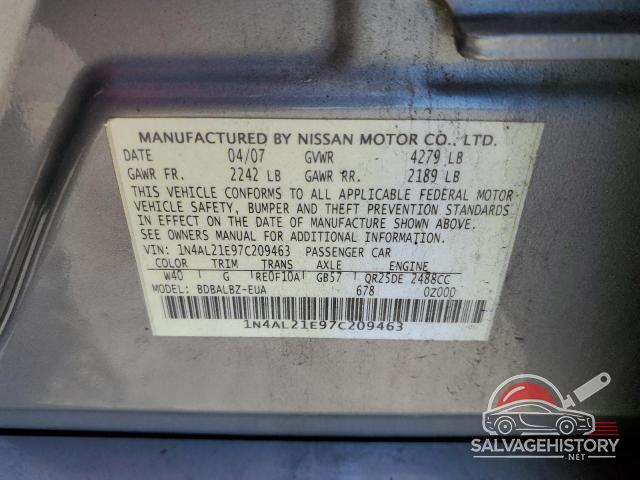 1N4AL21E97C209463 2007 NISSAN ALTIMA photo no. 12