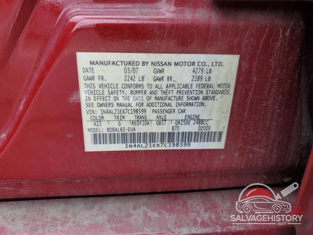 1N4AL21EX7C198599 2007 NISSAN ALTIMA photo no. 12