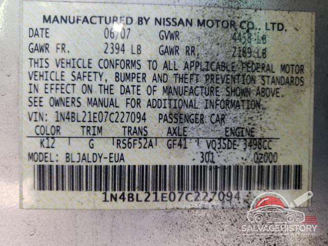 1N4BL21E07C227094 2007 NISSAN ALTIMA photo no. 12