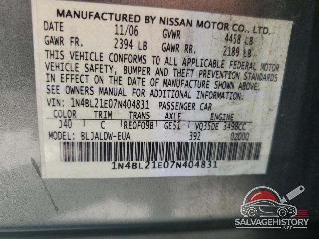 1N4BL21E07N404831 2007 NISSAN ALTIMA photo no. 12
