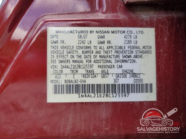 1N4AL21E28C125597 2008 NISSAN ALTIMA photo no. 12