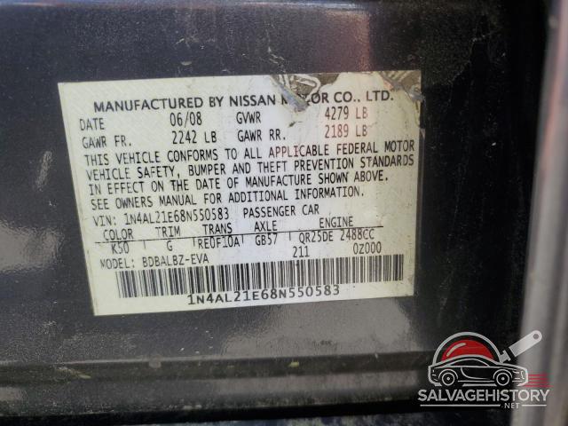 1N4AL21E68N550583 2008 NISSAN ALTIMA photo no. 12