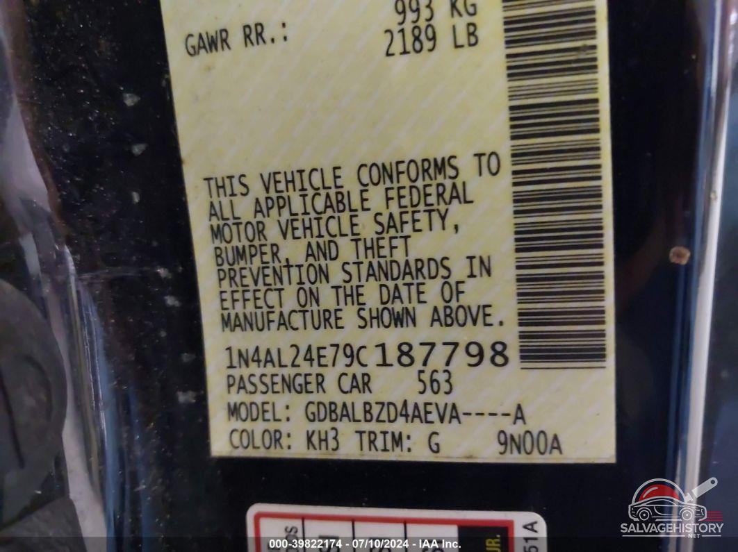 1N4AL24E79C187798 2009 NISSAN ALTIMA photo no. 9