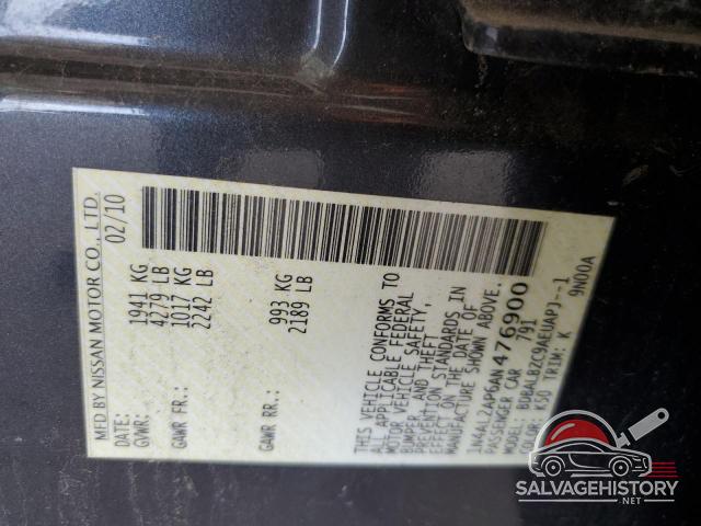 1N4AL2AP6AN476900 2010 NISSAN ALTIMA photo no. 12