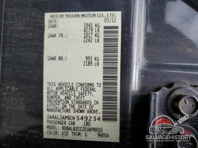 1N4AL2AP6CN549234 2012 NISSAN ALTIMA photo no. 12