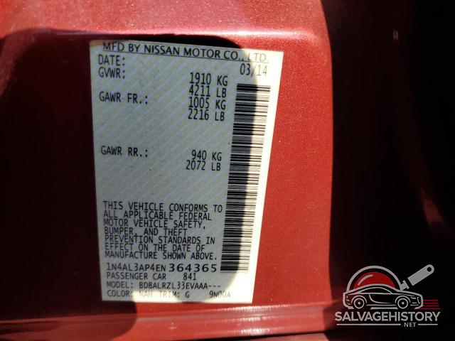 1N4AL3AP4EN364365 2014 NISSAN ALTIMA photo no. 12