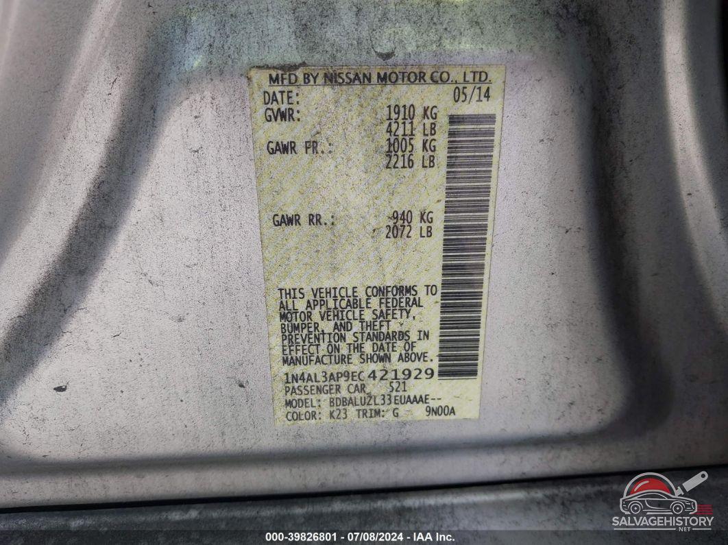 1N4AL3AP9EC421929 2014 NISSAN ALTIMA photo no. 9